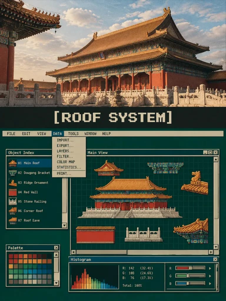 复古像素旅行档案工作站海报