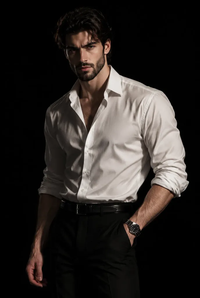 Low-Key Male Fashion Editorial Portrait