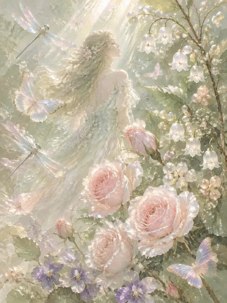 Translucent Botanical Fantasy Gouache Illustration