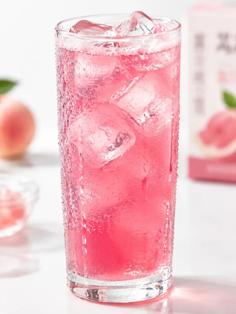 Chilled Pink Beverage Macro Photography