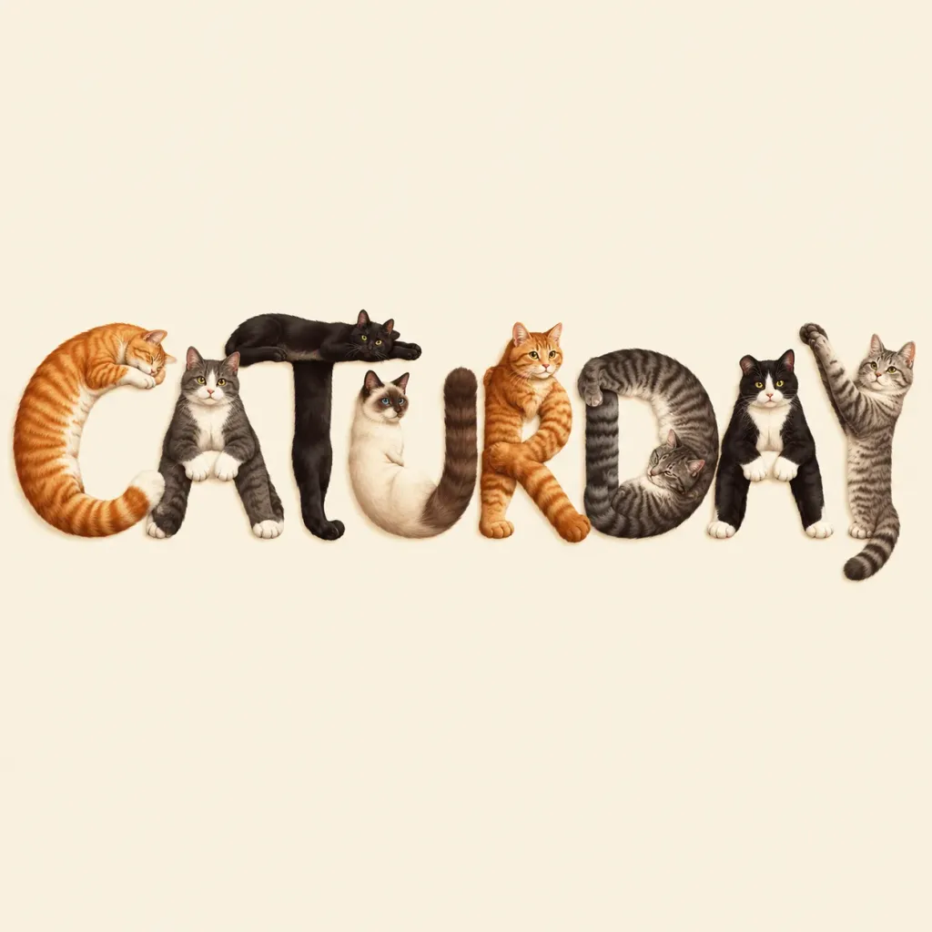 Cat Body Letterform Typography