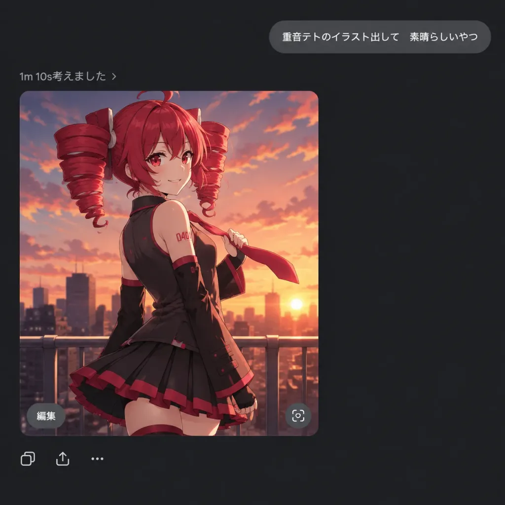 Dark Mode AI Chat Screenshot with Anime Generation