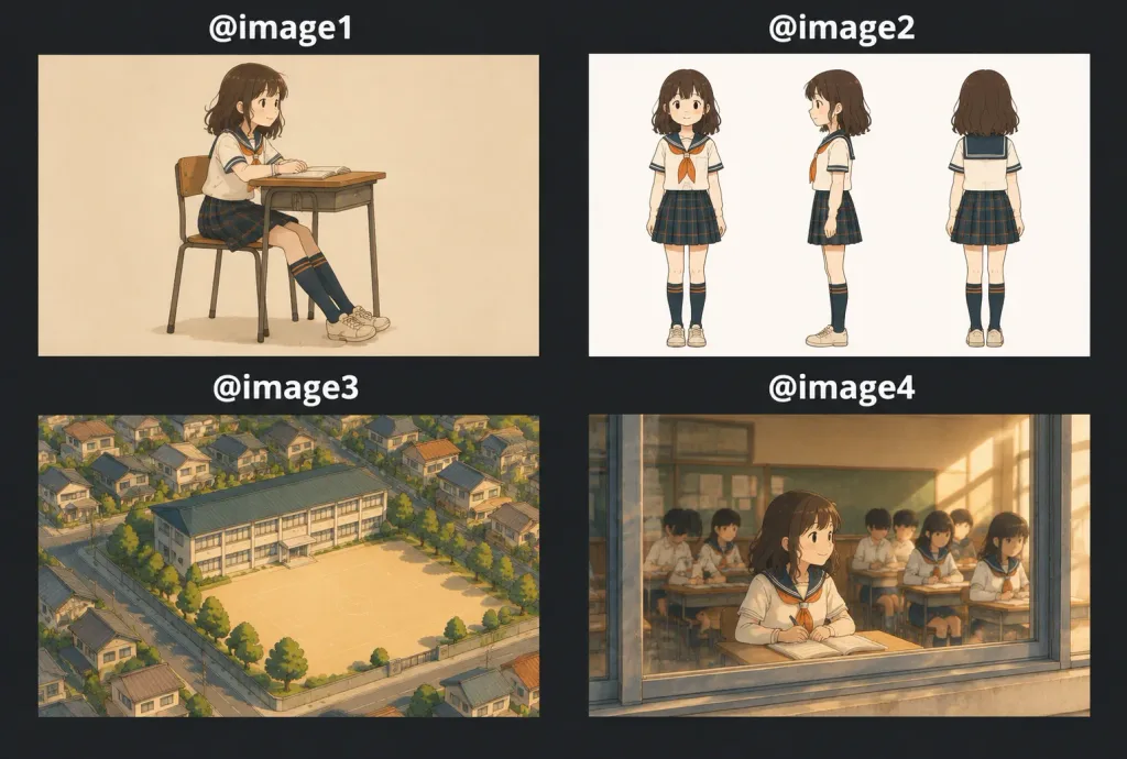 Anime School Concept Reference Sheet