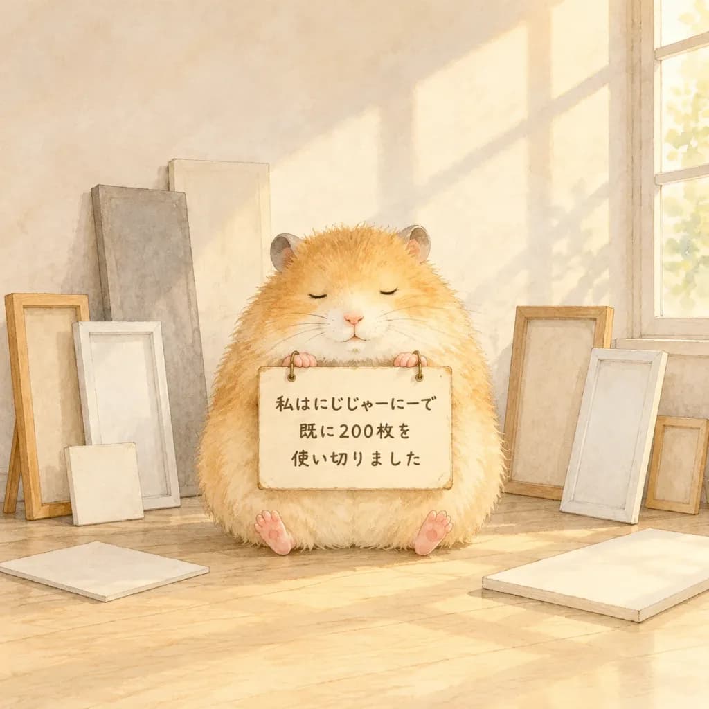 Sleepy Hamster with Studio Placard