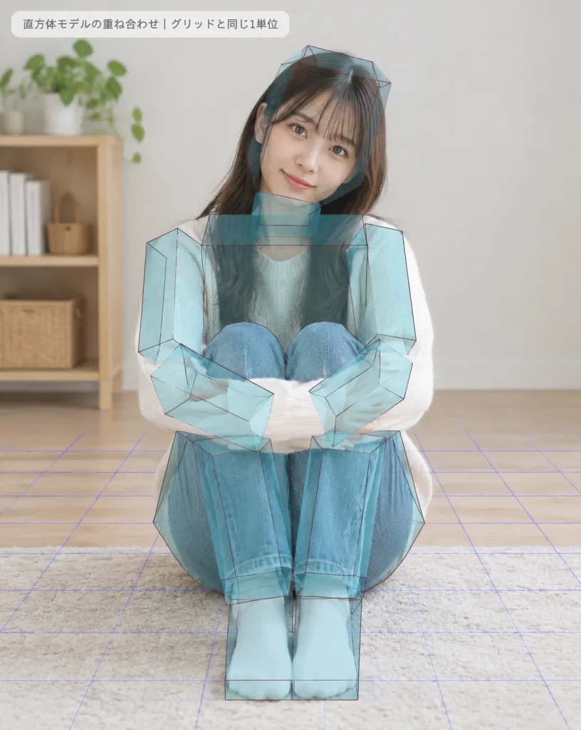 Seated Portrait with 3D Pose Estimation Overlay