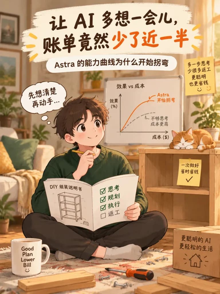 溫馨居家DIY風AI降本插畫海報