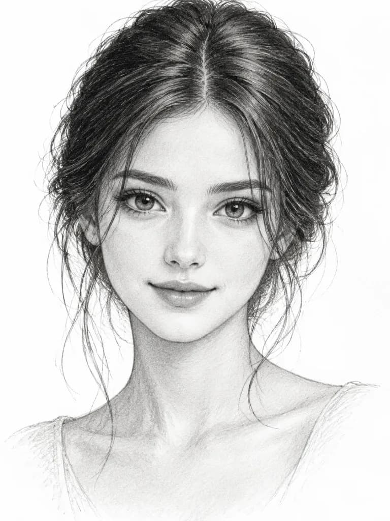 Monochrome Graphite Pencil Bust Portrait