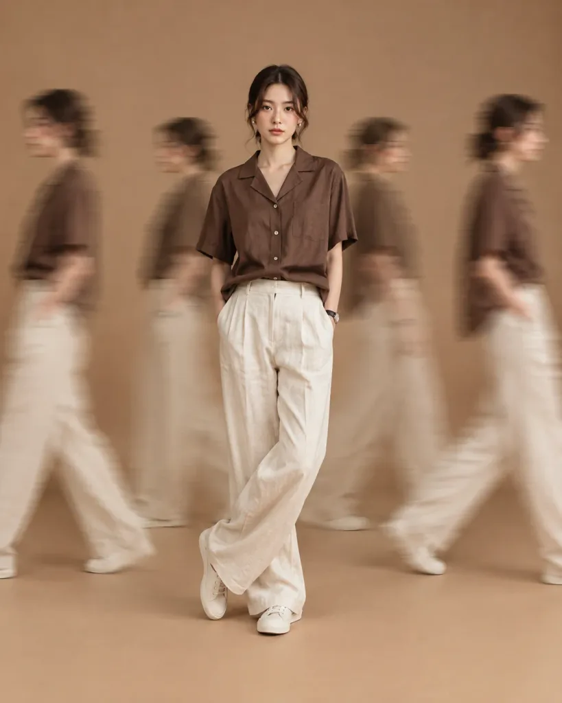 Motion Blur Fashion Editorial Studio Portrait