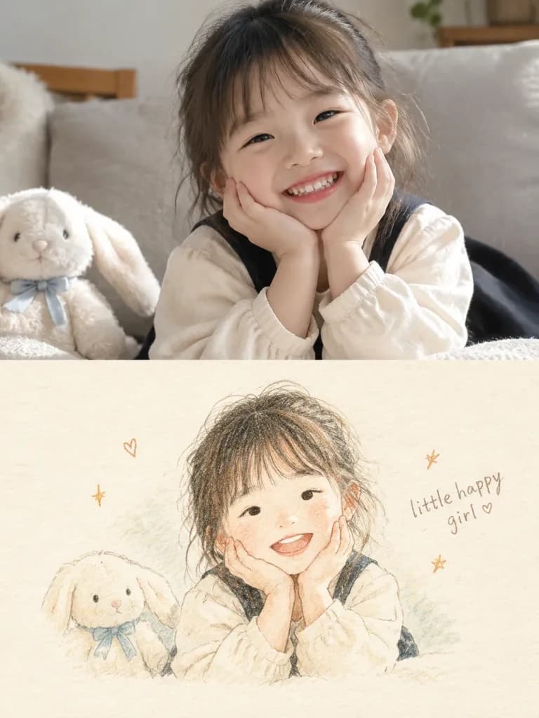 写真と絵本イラストの分割アート