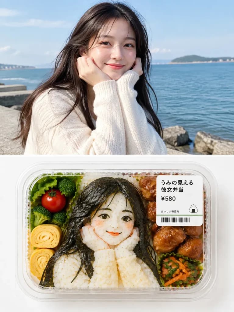상하 분할 사진 도시락 재해석 포스터
