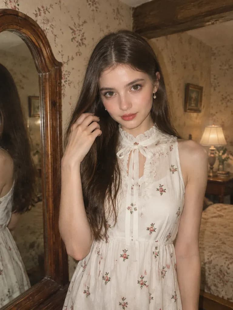 Vintage Bedroom Flash Film Portrait