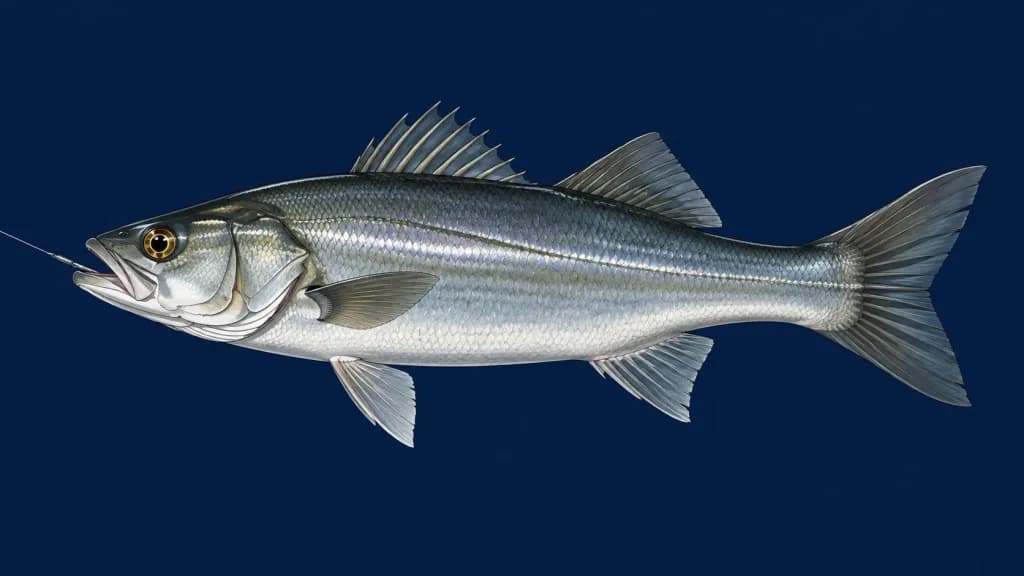 Anime Concept Art of Hooked Sea Bass
