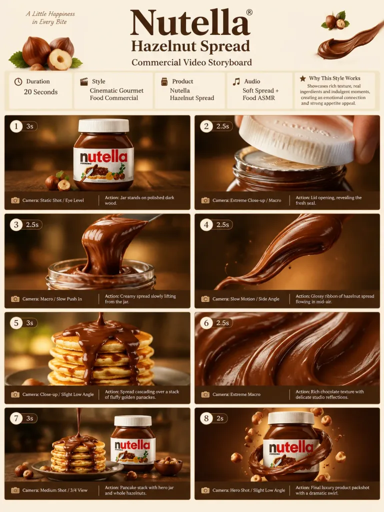 Gourmet Food Commercial Pitch Storyboard