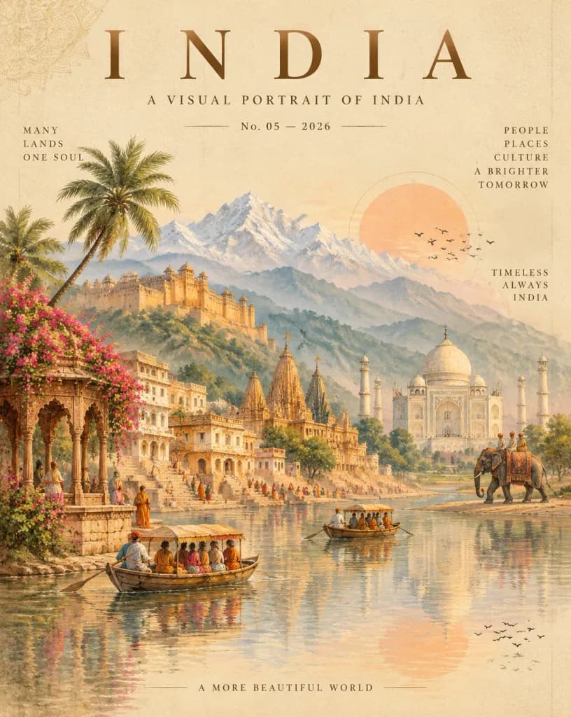 インドの旅情エディトリアルポスター