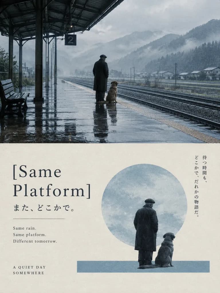 雨日月台極簡雜誌風海報