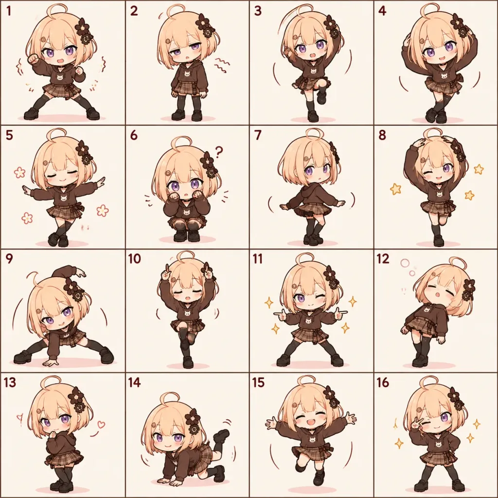 ちびキャラダンスポーズ設定資料