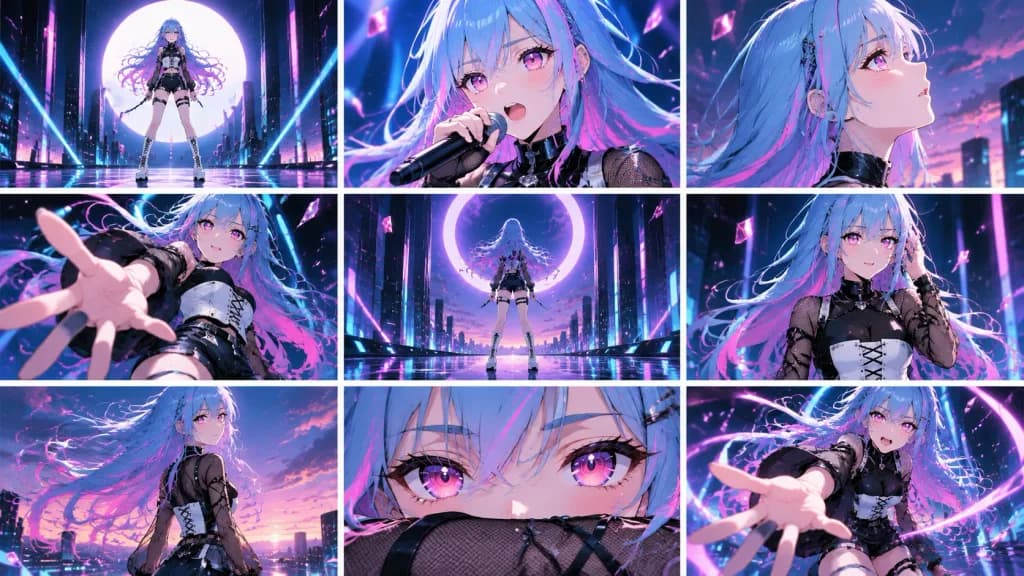 사이버 아이돌 VTuber 스토리보드 그리드