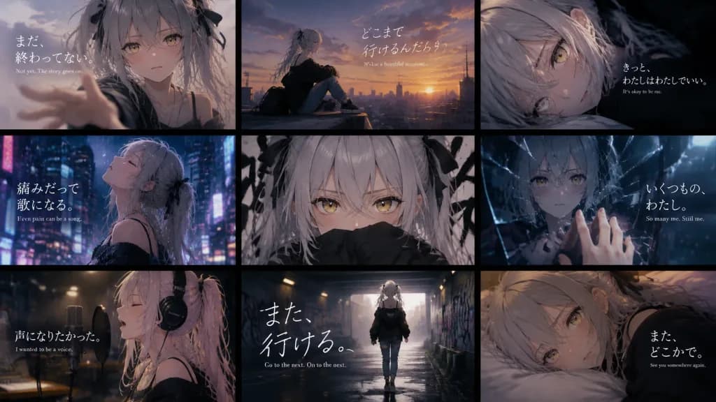 Nine-Panel Anime Storyboard Key Visual