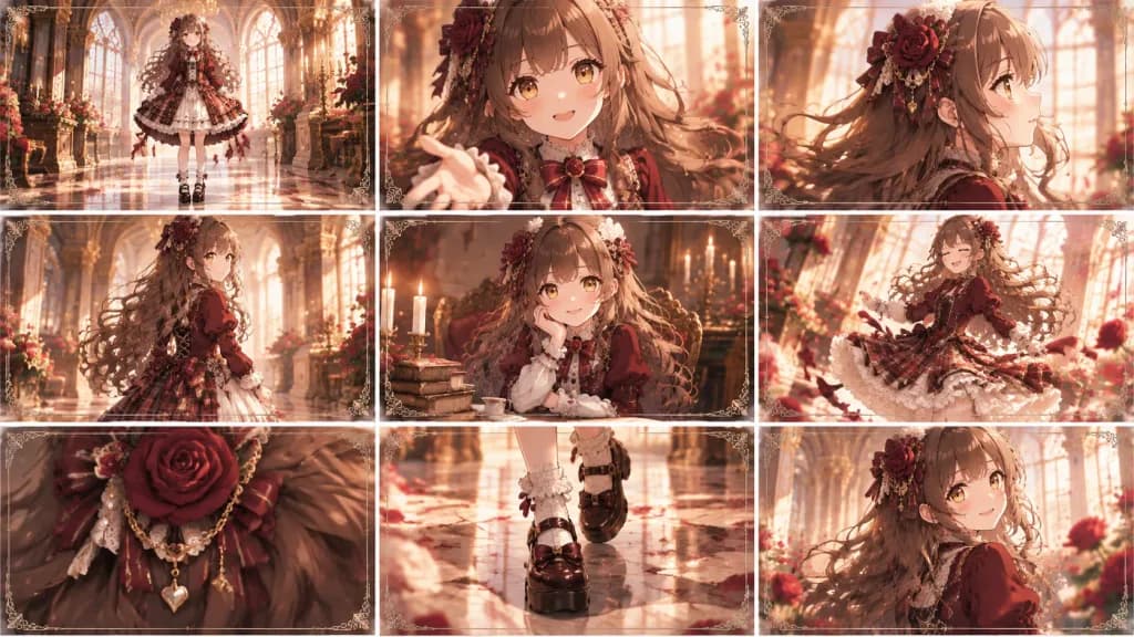 ゴシックロリータ アニメ映画風コンタクトシート
