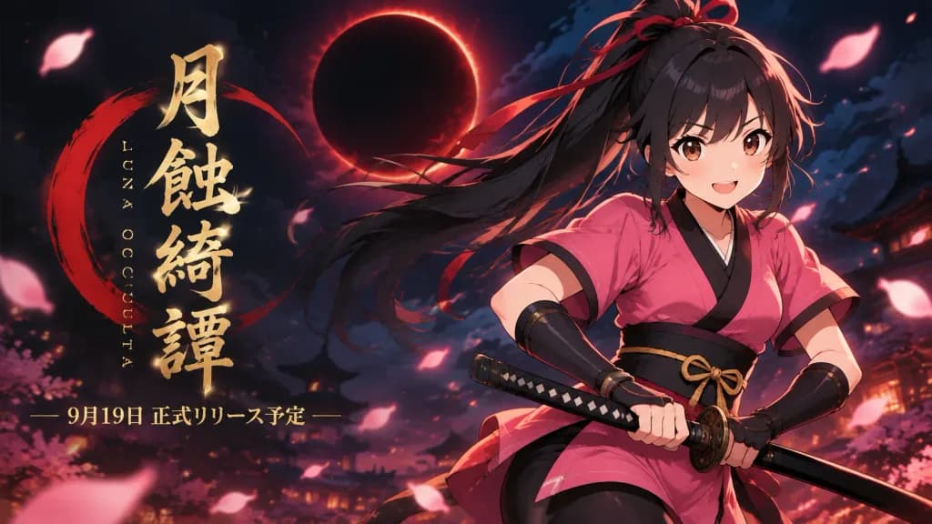 月蝕女劍士動漫遊戲海報