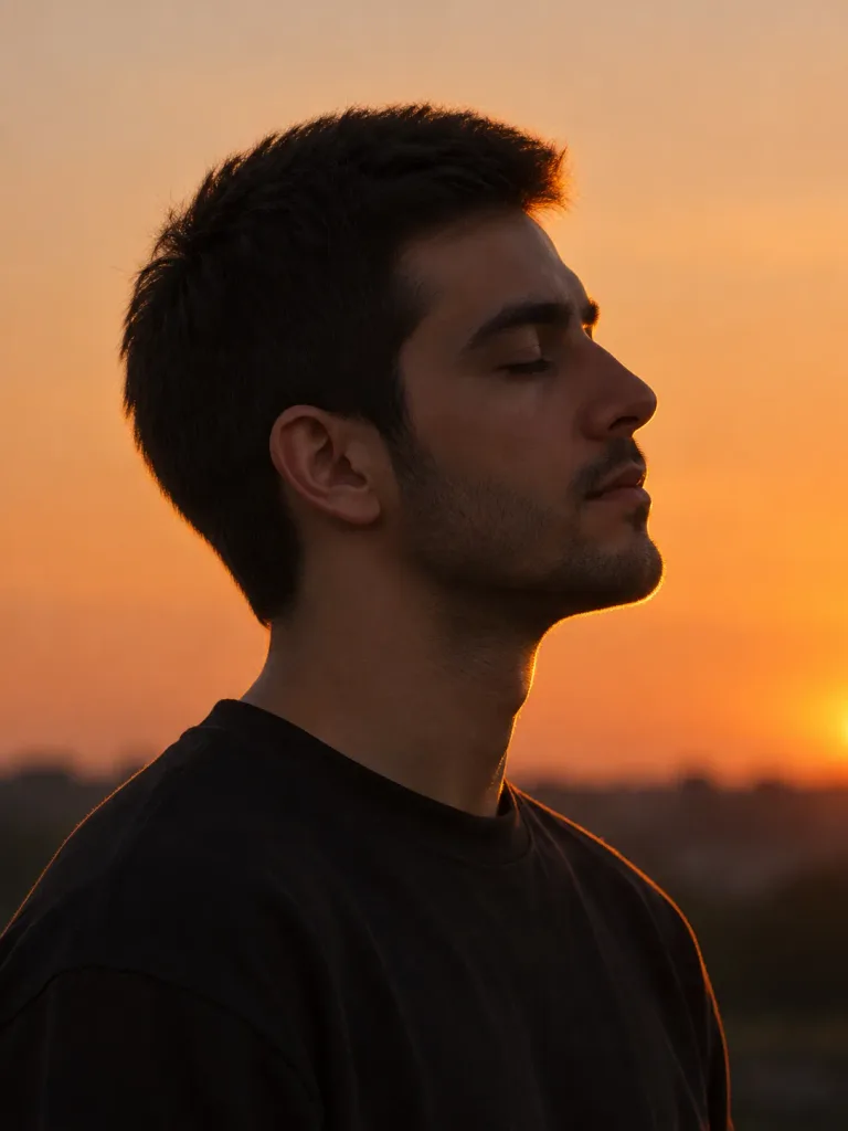 Golden Hour Silhouette Side Profile