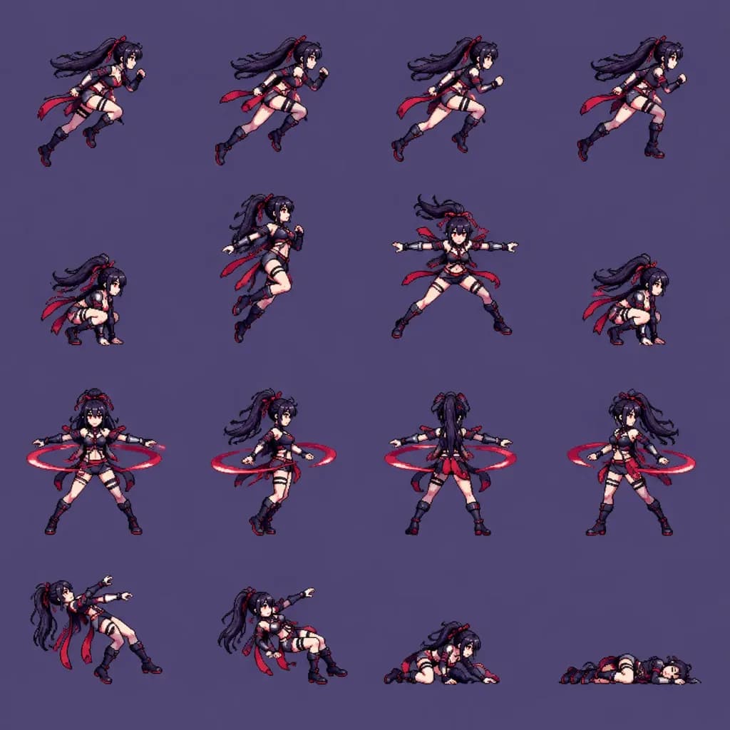 Pixel Art Character Animation Sprite Sheet