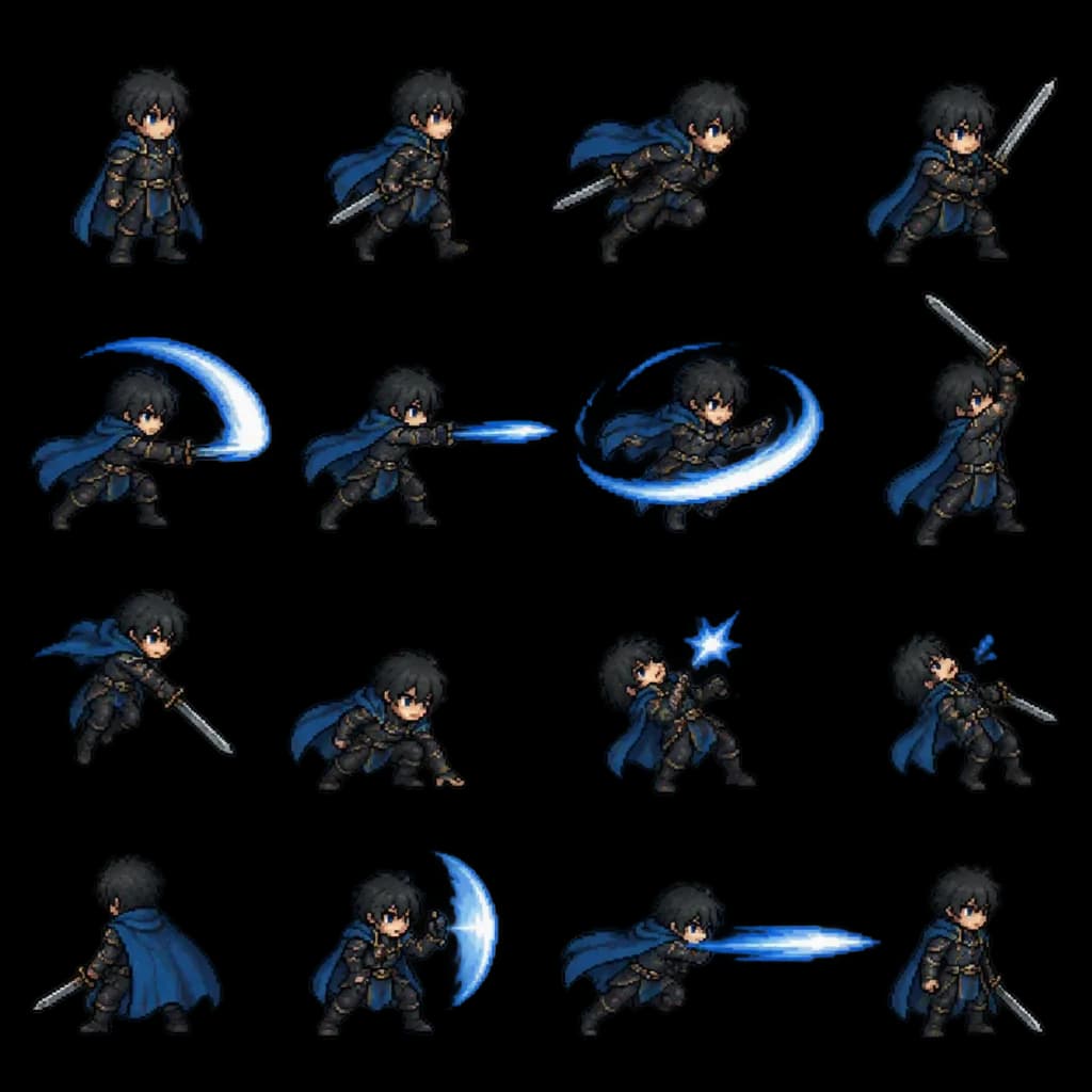 Folha de Sprites de Personagem em Pixel Art