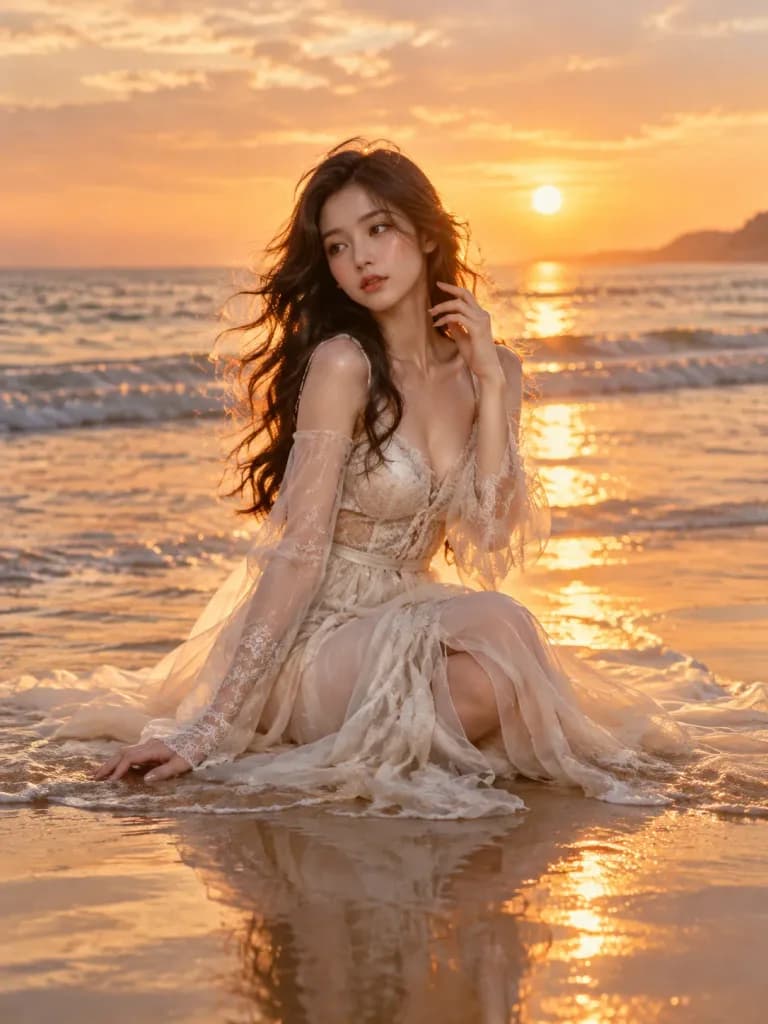 Golden Hour Beach Fashion Editorial