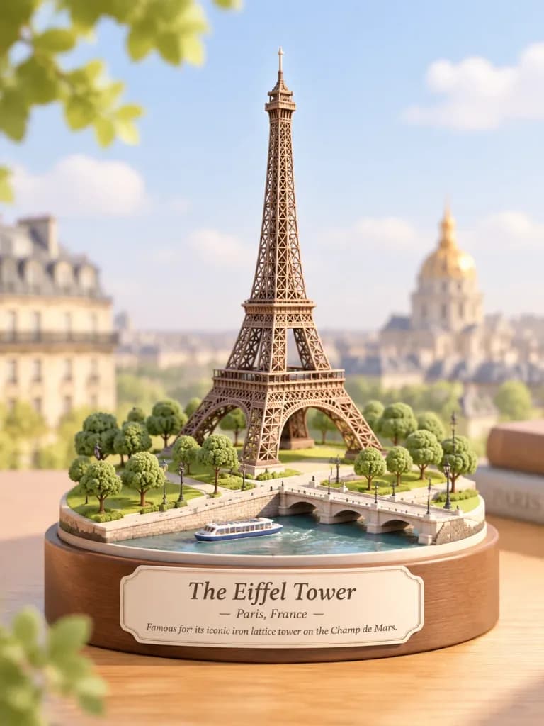 Miniature 3D Landmark Travel Diorama