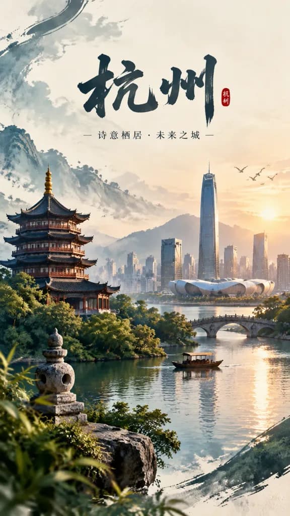 Guochao Style City Promotional Poster