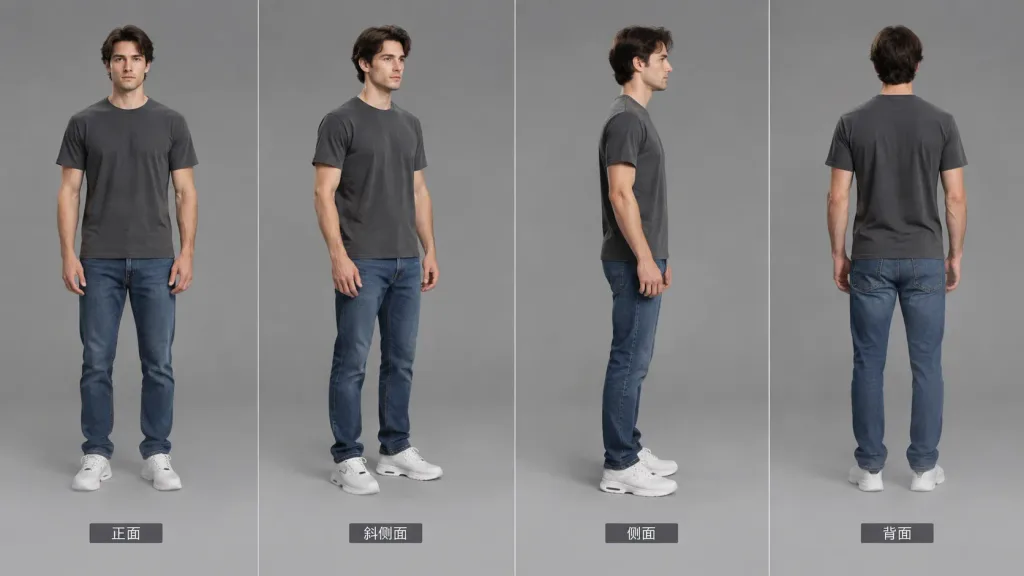 Planche Multi-Angles de Personnage Masculin