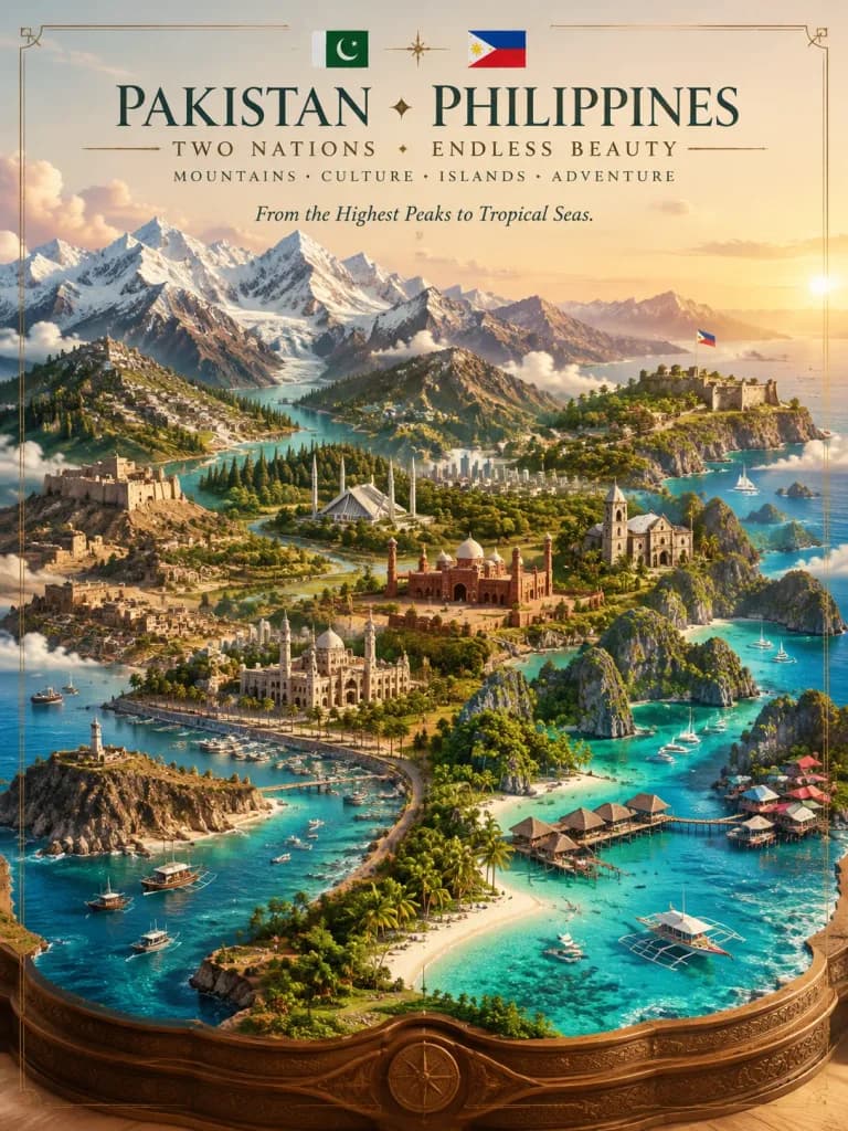 Pakistan ve Filipinler Lüks Diorama Posteri