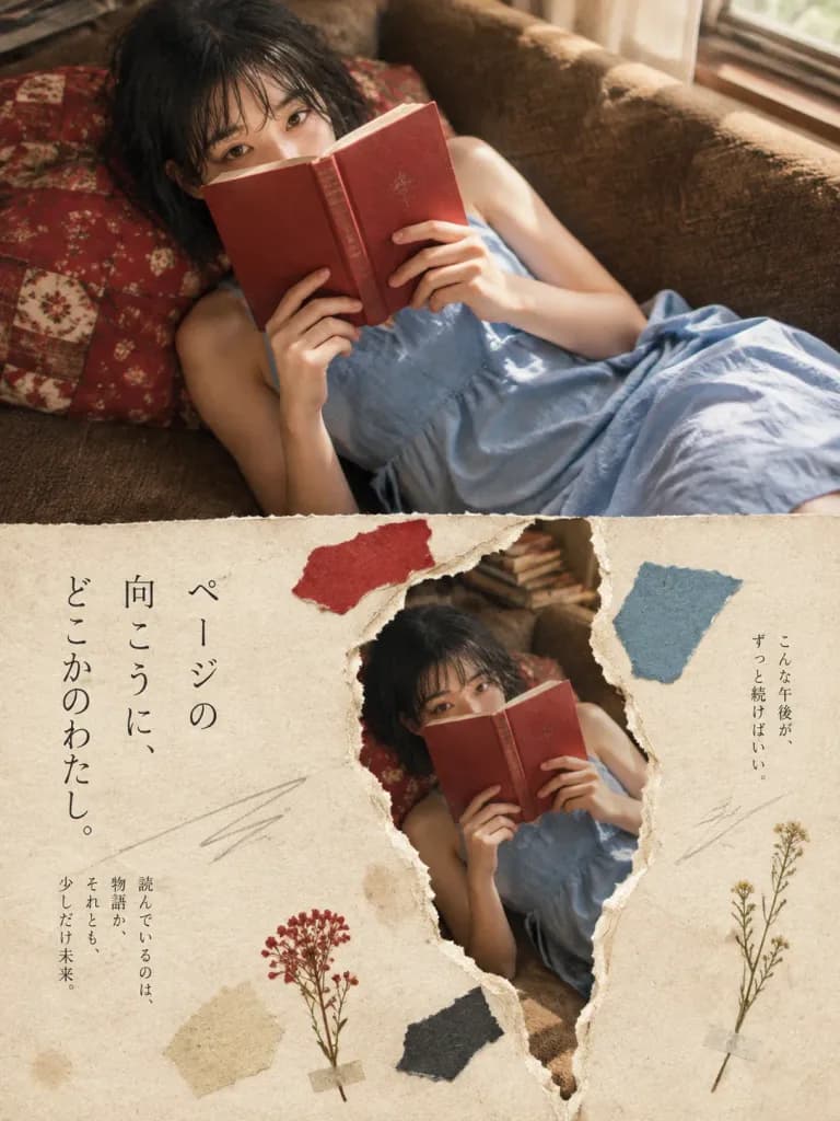 Japanese Literary Torn Paper Poster