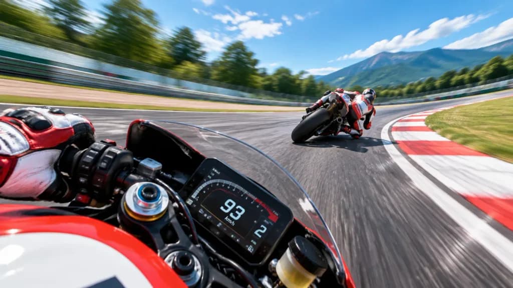 First-Person Motorcycle Racing POV