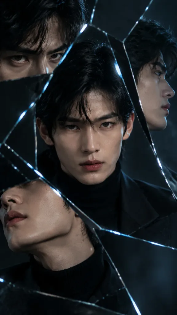 Broken Mirror Editorial Man Portrait
