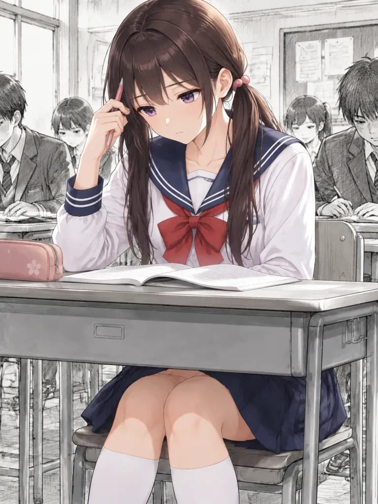 Siswi Anime di Kelas Sketsa Manga