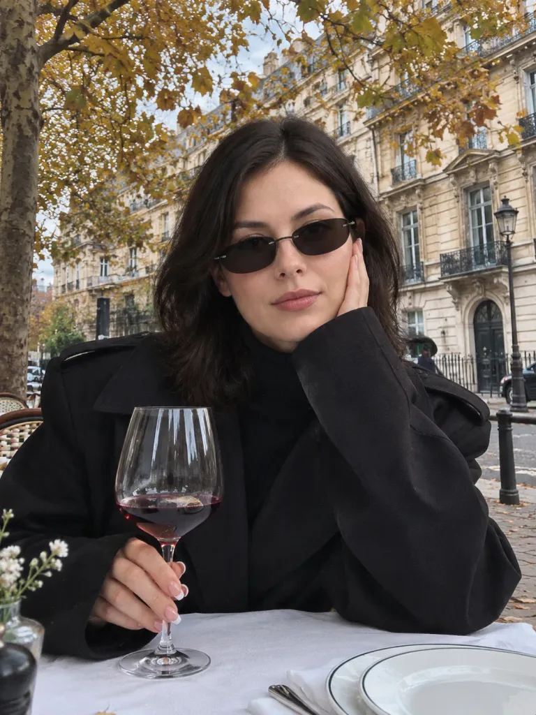 Portrait d'Automne au Café en Trench