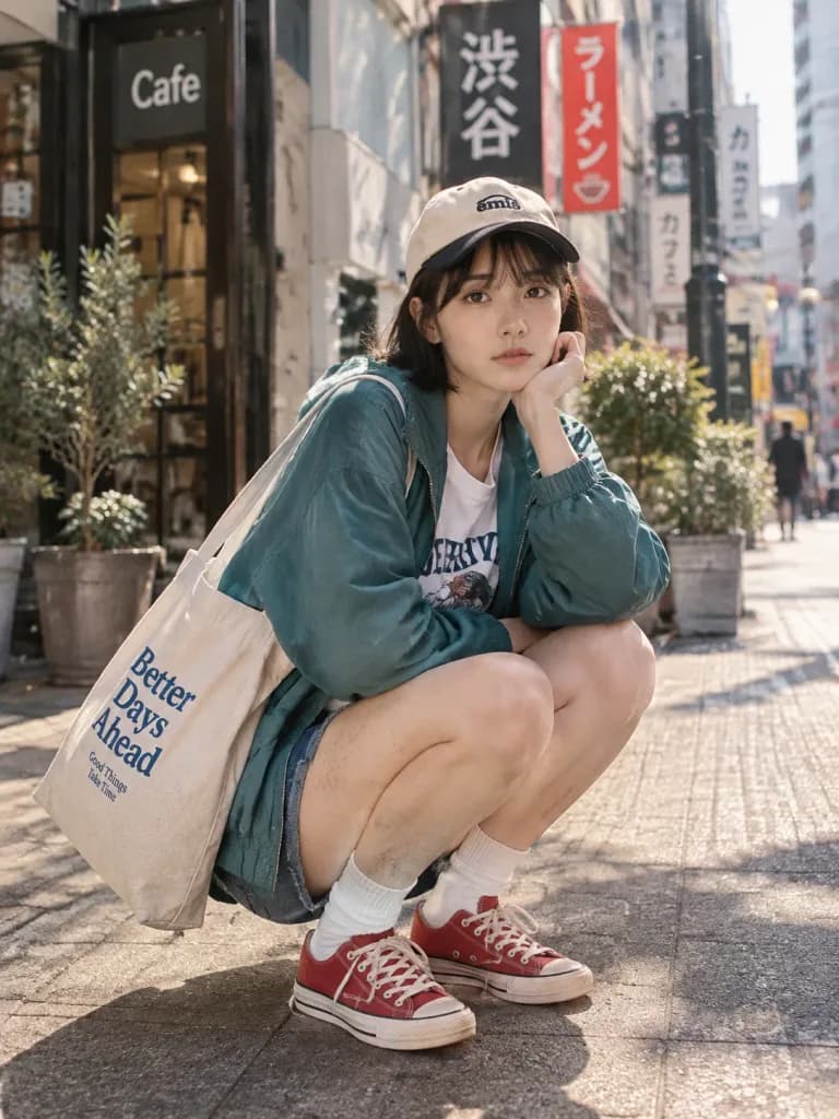 Retrato en Película de Estilo Urbano en Tokio