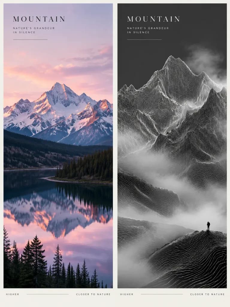 Minimalist Mountain Dual Art Poster