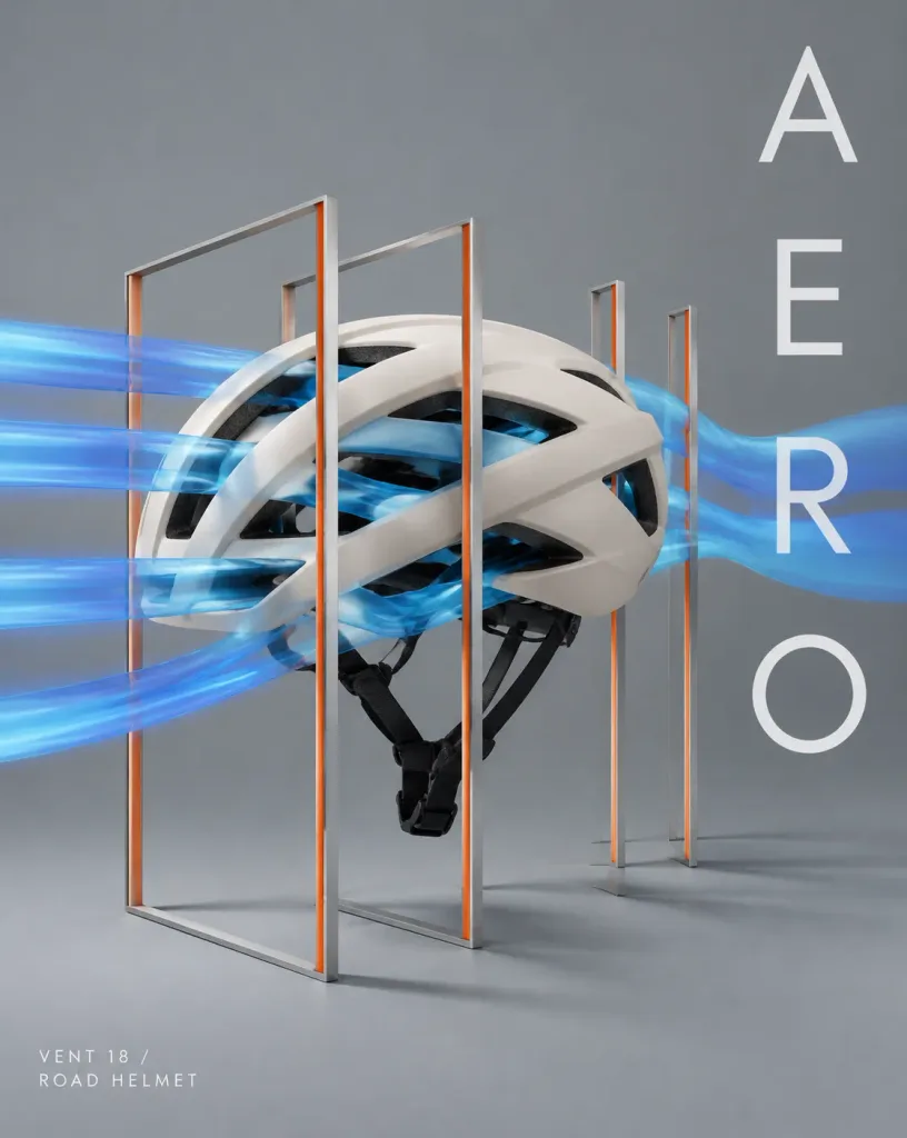 Aero Cycling Helmet Wind Tunnel Poster