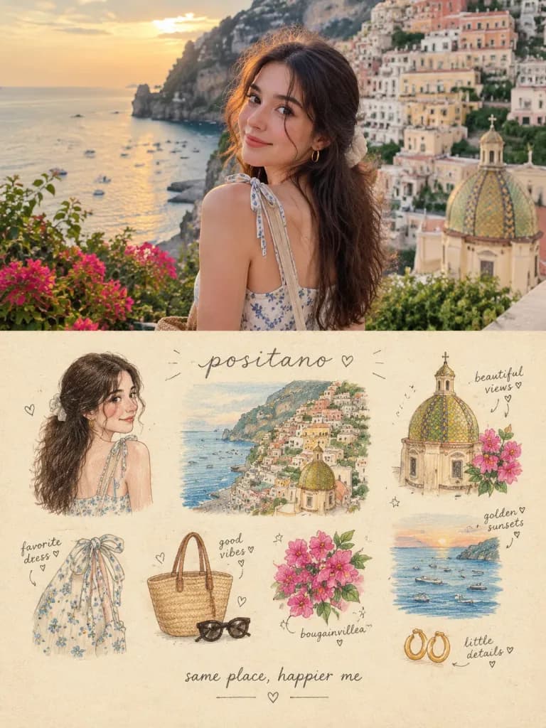 Editorial Split Photo Scrapbook Poster