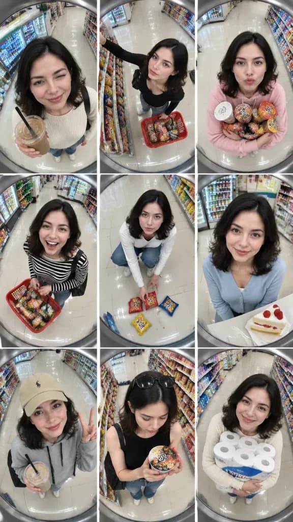 Convenience Store Fisheye Mirror Collage