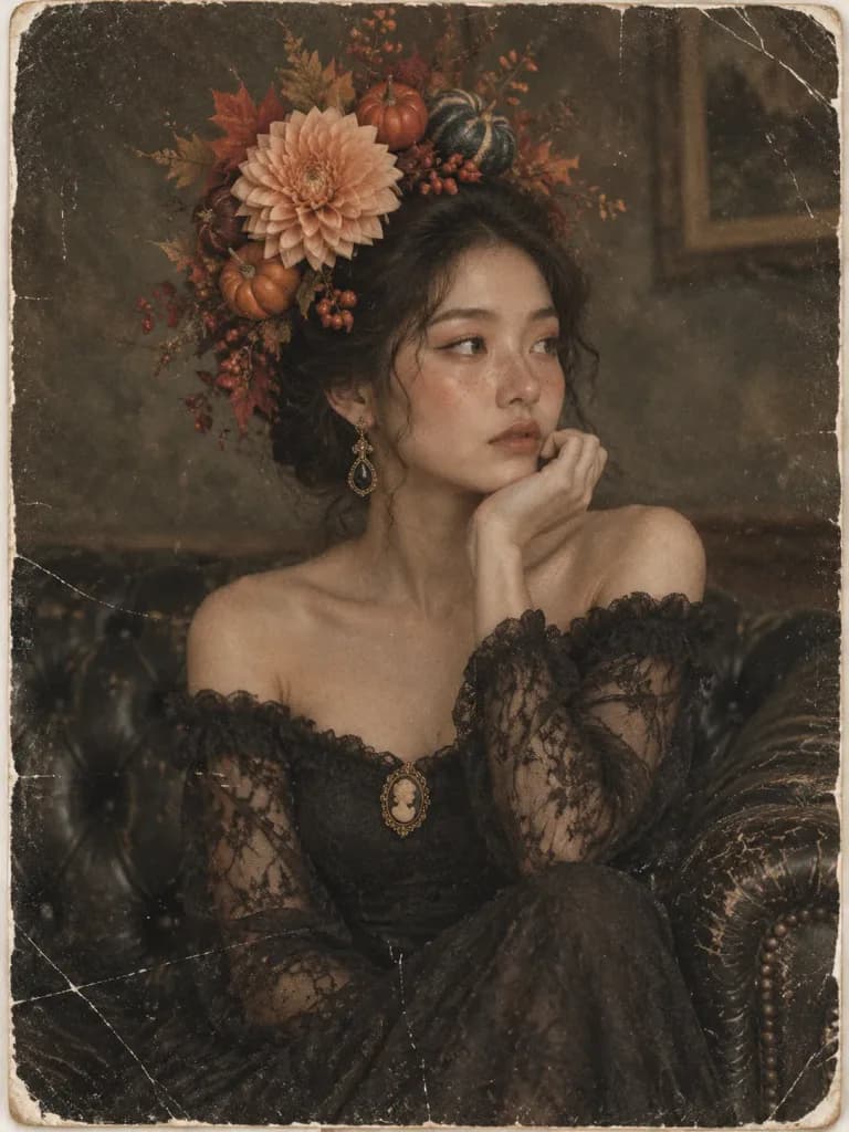 Vintage Autumn Headpiece Portrait