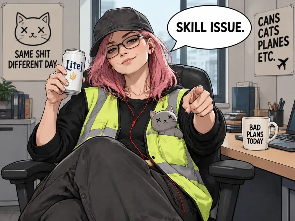 Smug Worker Sitting in Office Chair