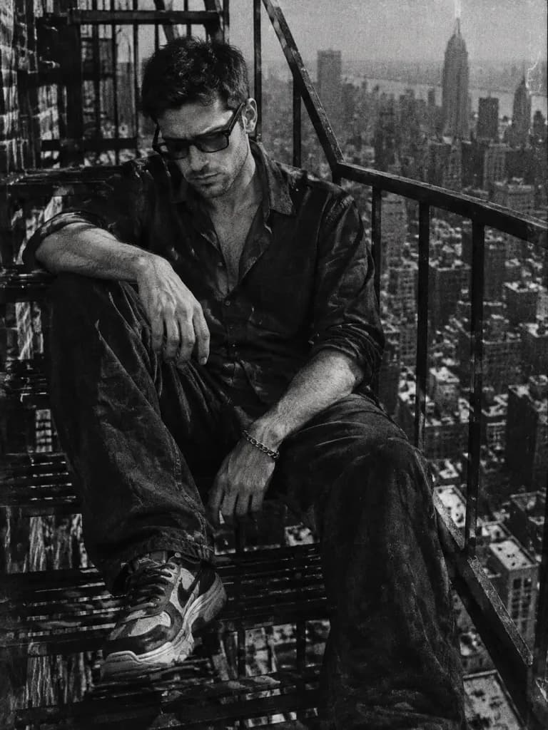 90s Noir Megacity Street Portrait