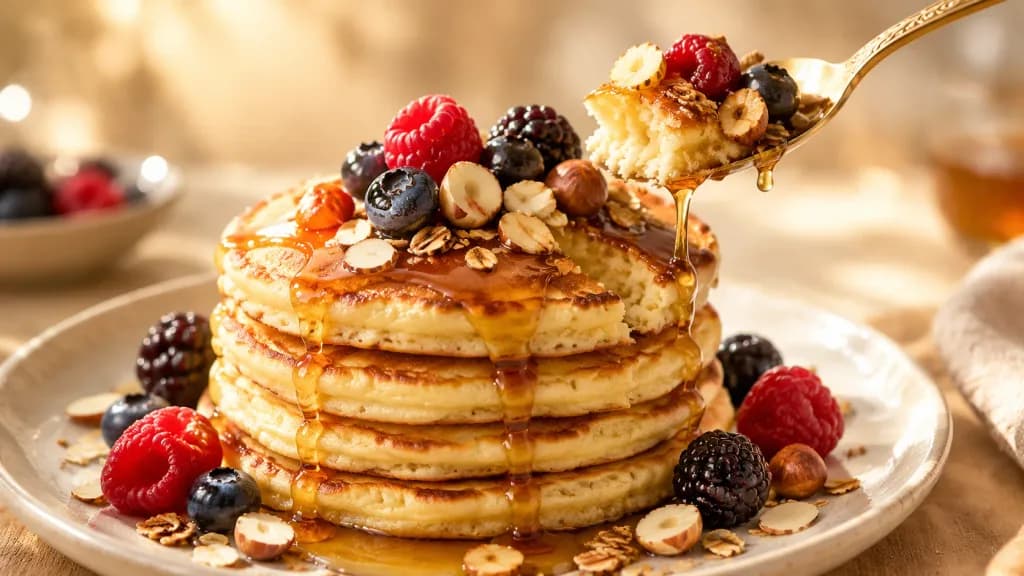 Luxury Commercial Stack of Pancakes