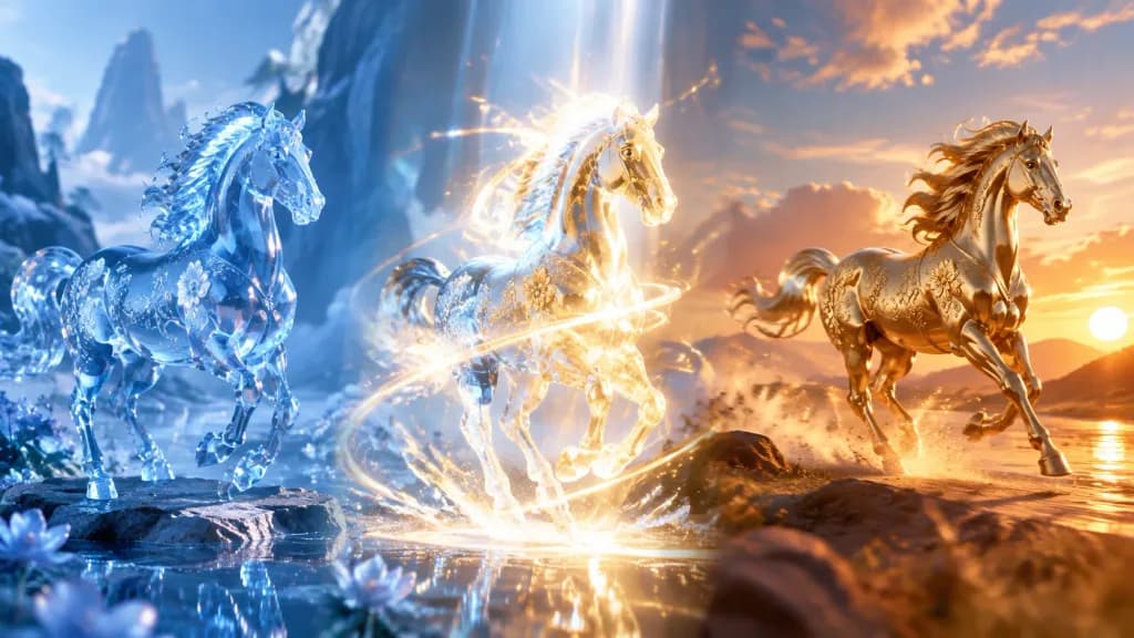 Glass Horse Golden Transformation Cinematic