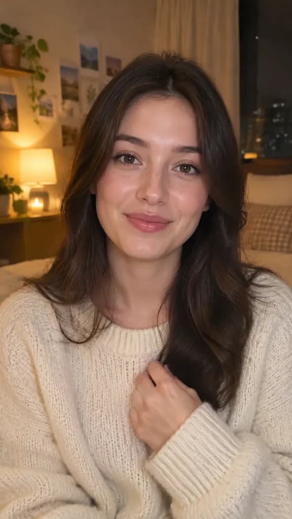 Front-Facing Cozy Vlog Fashion Still