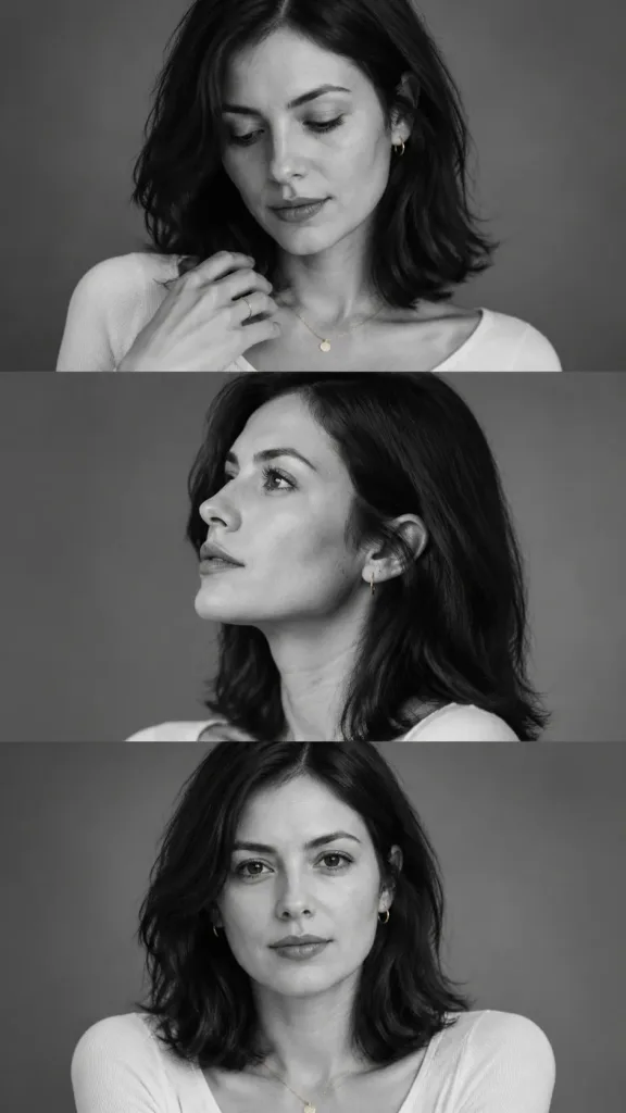 Monochrome Fashion Editorial Triptych