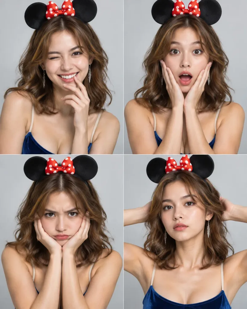 Four-Expression Studio Portrait Grid